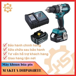 Máy khoan búa, vặn vít dùng pin Makita DHP484RTE