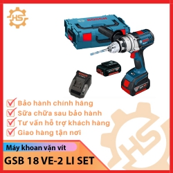 Máy khoan vặn vít động lực dùng pin Bosch GSB 18 VE-2 LI SET