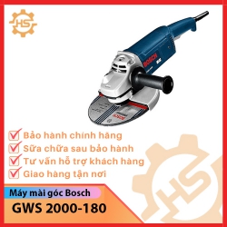 Máy mài góc Bosch GWS 2000-180 (kèm 3 đĩa mài, 1 cặp than) mã 06018B70K4