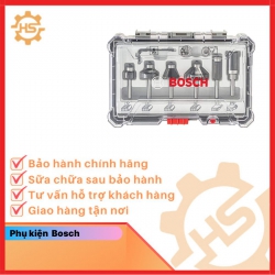 Bộ mũi phay cạnh dùng cho gỗ 6 món Bosch 2607017470