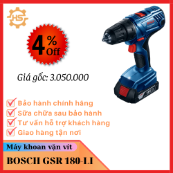 Máy khoan vặn vít dùng pin GSR180-LI kèm phụ kiện - mã 06019F81K1