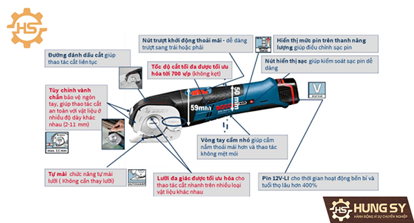 Máy cắt dùng pin Bosch GUS 12V-L